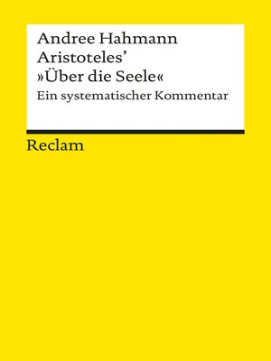 cover image of Aristoteles' "Über die Seele"